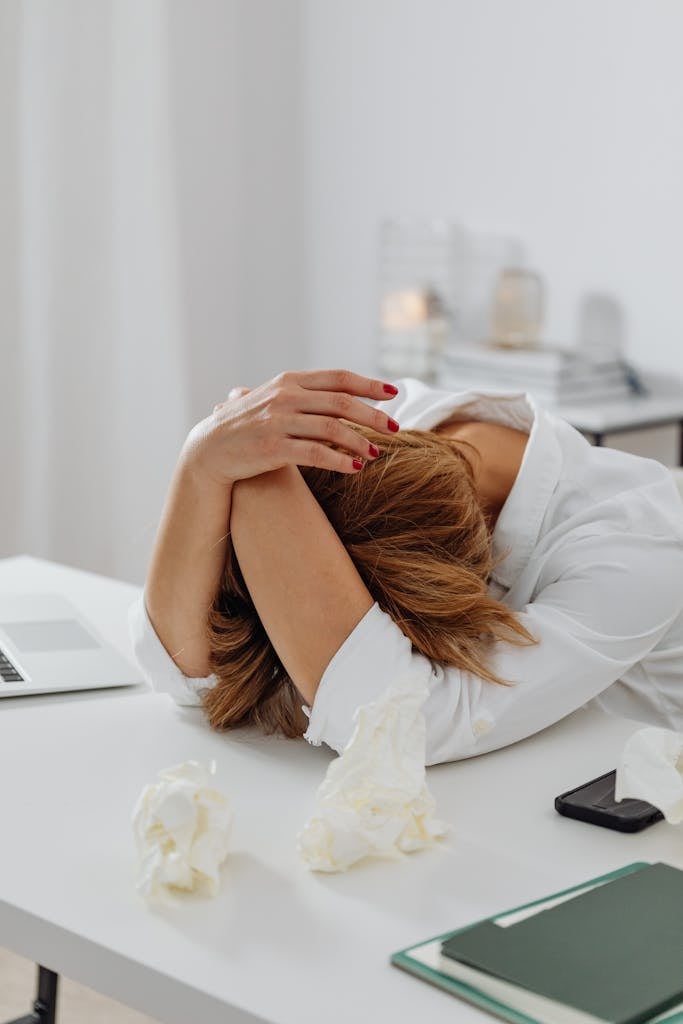 Woman experiencing burnout syndrome
